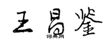 曾慶福王昌鑒行書個性簽名怎么寫
