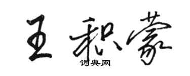 駱恆光王積蒙行書個性簽名怎么寫