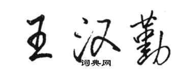駱恆光王漢勤行書個性簽名怎么寫