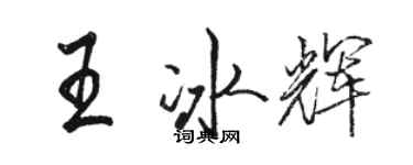 駱恆光王冰輝行書個性簽名怎么寫