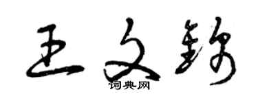 曾慶福王文錦草書個性簽名怎么寫