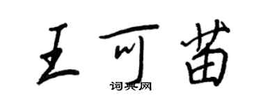 王正良王可苗行書個性簽名怎么寫