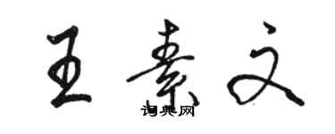 駱恆光王素文行書個性簽名怎么寫