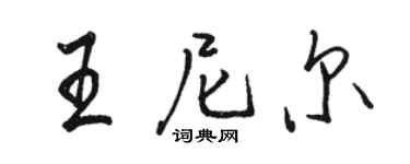 駱恆光王尼爾行書個性簽名怎么寫