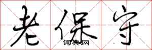 曾慶福老保守行書怎么寫