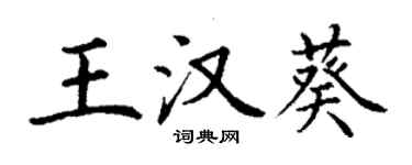 丁謙王漢葵楷書個性簽名怎么寫