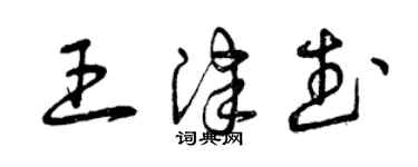 曾慶福王津武草書個性簽名怎么寫