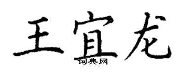 丁謙王宜龍楷書個性簽名怎么寫