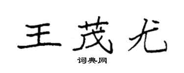 袁強王茂尤楷書個性簽名怎么寫