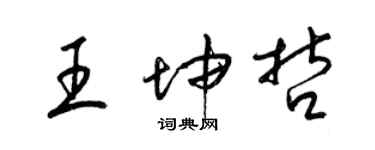 梁錦英王坤哲草書個性簽名怎么寫