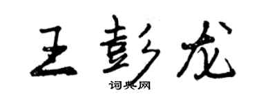 曾慶福王彭龍行書個性簽名怎么寫