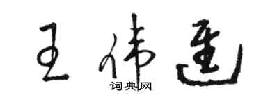 駱恆光王偉進草書個性簽名怎么寫