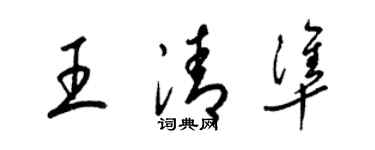梁錦英王清準草書個性簽名怎么寫