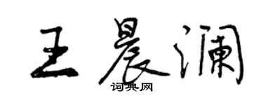 曾慶福王晨瀾行書個性簽名怎么寫