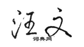 駱恆光汪文行書個性簽名怎么寫