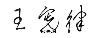 駱恆光王憲律草書個性簽名怎么寫