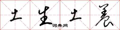 梁錦英土生土養草書怎么寫
