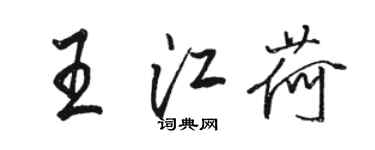 駱恆光王江荷行書個性簽名怎么寫