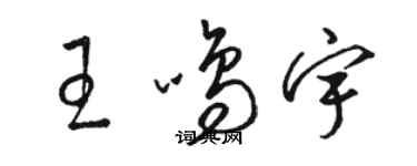 駱恆光王鳴宇草書個性簽名怎么寫