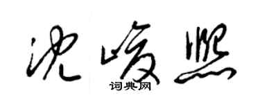 梁錦英沈峻熙草書個性簽名怎么寫