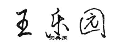 駱恆光王樂園行書個性簽名怎么寫