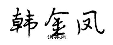 曾慶福韓金鳳行書個性簽名怎么寫