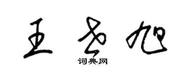 梁錦英王世旭草書個性簽名怎么寫