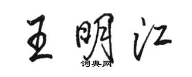 駱恆光王明江行書個性簽名怎么寫