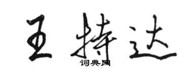 駱恆光王特達行書個性簽名怎么寫