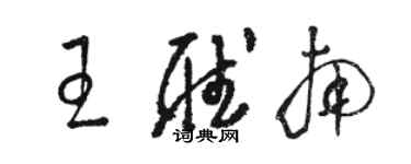 駱恆光王聽南草書個性簽名怎么寫