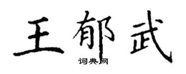 丁謙王郁武楷書個性簽名怎么寫
