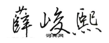 駱恆光薛峻熙行書個性簽名怎么寫