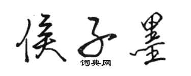 駱恆光侯子墨行書個性簽名怎么寫