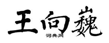翁闓運王向巍楷書個性簽名怎么寫