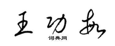 梁錦英王功敏草書個性簽名怎么寫