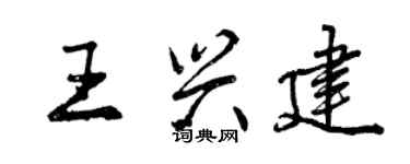 曾慶福王興建行書個性簽名怎么寫