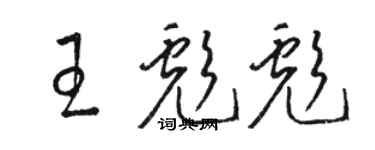 駱恆光王彪彪草書個性簽名怎么寫