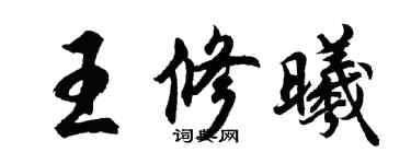 胡問遂王修曦行書個性簽名怎么寫