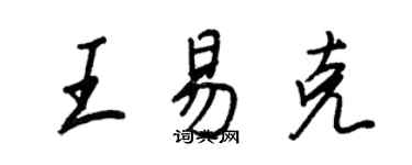 王正良王易克行書個性簽名怎么寫