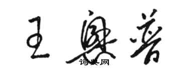 駱恆光王興普草書個性簽名怎么寫