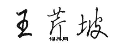 駱恆光王芹坡行書個性簽名怎么寫