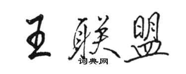 駱恆光王聯盟行書個性簽名怎么寫