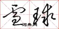 駱恆光雪球草書怎么寫