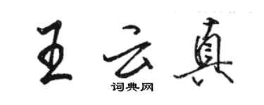 駱恆光王雲真行書個性簽名怎么寫