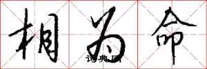 錢沛雲相為命行書怎么寫
