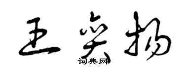 曾慶福王奕揚草書個性簽名怎么寫