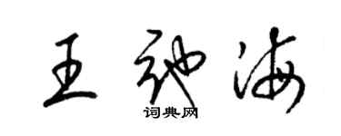 梁錦英王弛海草書個性簽名怎么寫