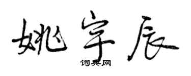 曾慶福姚宇辰行書個性簽名怎么寫