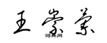 梁錦英王崇蘭草書個性簽名怎么寫