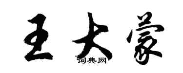 胡問遂王大蒙行書個性簽名怎么寫